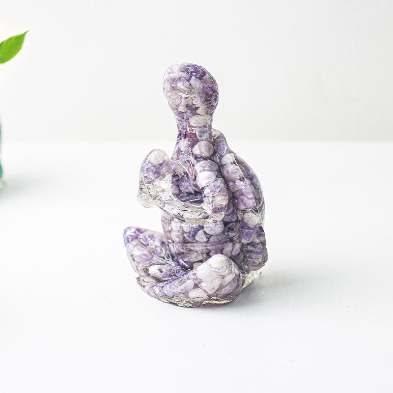 Olivenorma Crystal Epoxy Meditating Turtle Gemstone Decoration - Lepidolite - image 29