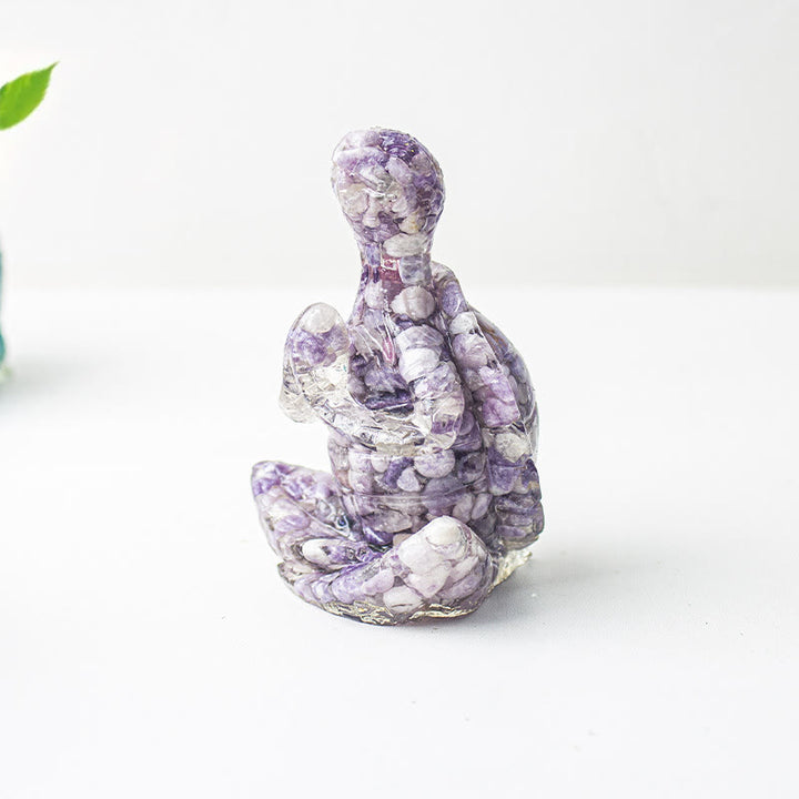 Olivenorma Crystal Epoxy Meditating Turtle Gemstone Decoration - Lepidolite - image 29