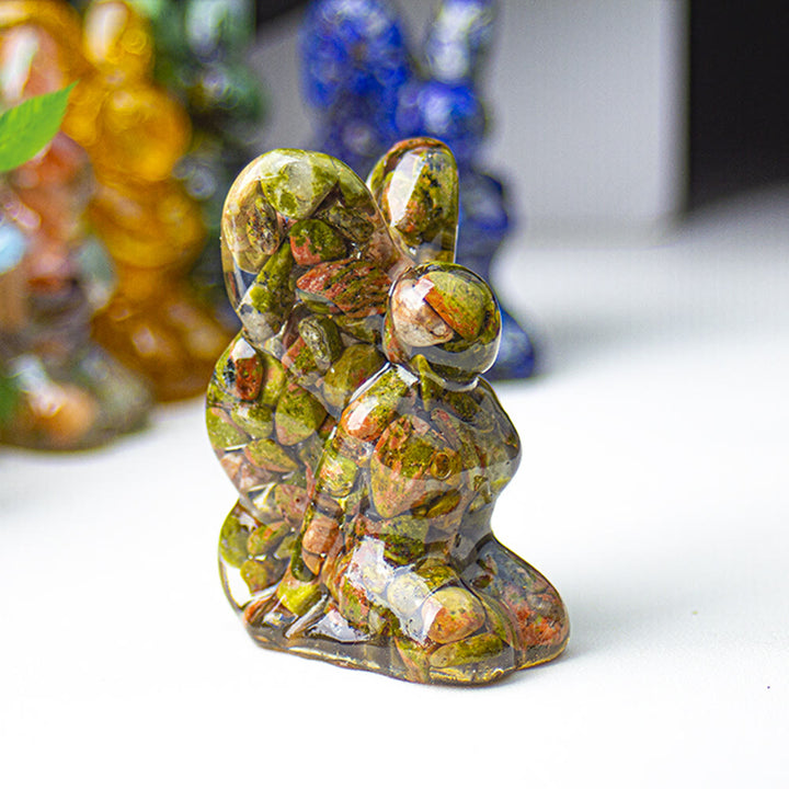 Olivenorma Crystal Epoxy Butterfly Fairy Gemstone Decoration - Unakite - image 46