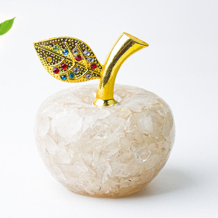 Olivenorma Crystal Epoxy Gold Leaf Apple Gemstone Decoration - Clear Crystal - image 11