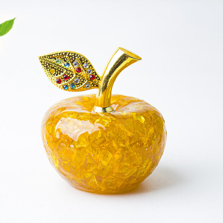 Olivenorma Crystal Epoxy Gold Leaf Apple Gemstone Decoration - Citrine - image 9
