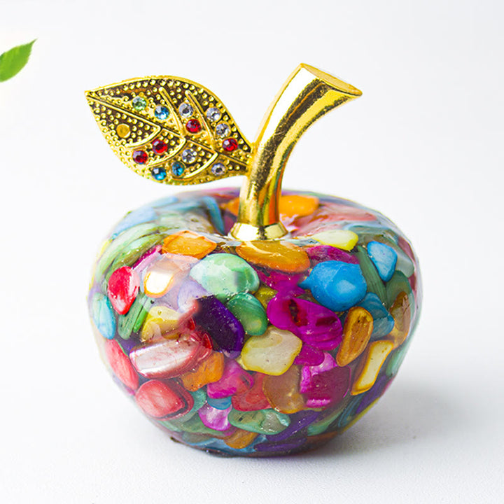 Olivenorma Crystal Epoxy Gold Leaf Apple Gemstone Decoration - Colored Shells - image 42