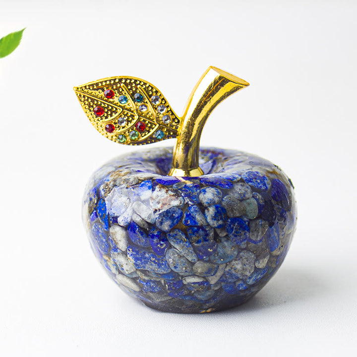 Olivenorma Crystal Epoxy Gold Leaf Apple Gemstone Decoration - Lapis Lazuli - image 21
