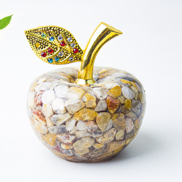 Olivenorma Crystal Epoxy Gold Leaf Apple Gemstone Decoration - Crazy Agate - image 44