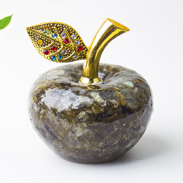 Olivenorma Crystal Epoxy Gold Leaf Apple Gemstone Decoration - Labradorite - image 19