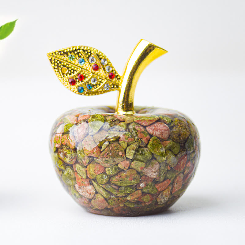 Olivenorma Crystal Epoxy Gold Leaf Apple Gemstone Decoration - image 40