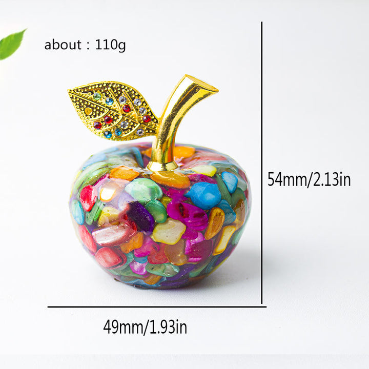 Olivenorma Crystal Epoxy Gold Leaf Apple Gemstone Decoration - image 45