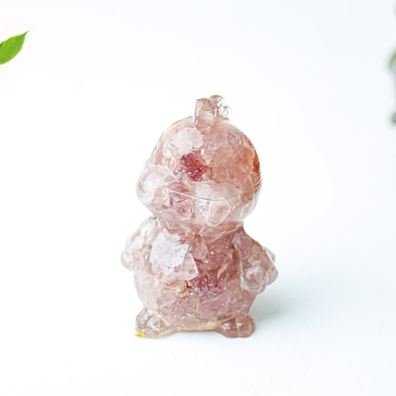 Olivenorma Crystal Epoxy Chick Gemstone Decoration - Strawberry Quartz - image 43