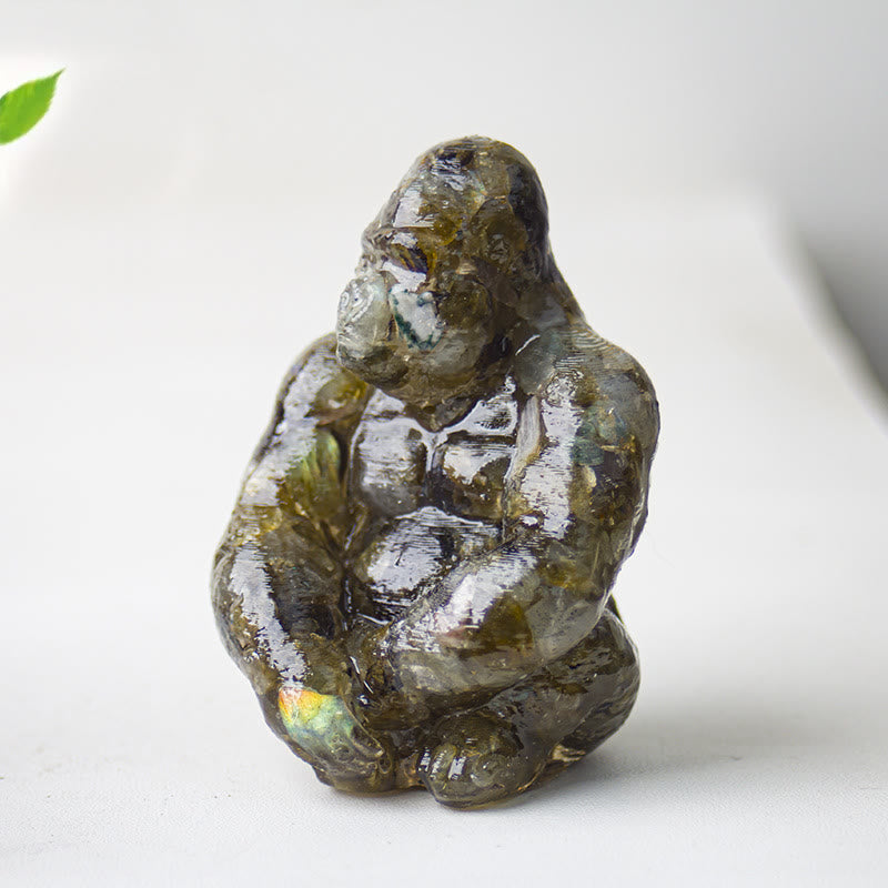 Olivenorma Crystal Epoxy Gorilla Gemstone Decoration - Labradorite - image 22
