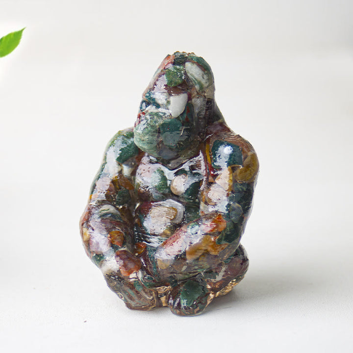 Olivenorma Crystal Epoxy Gorilla Gemstone Decoration - Ocean Jasper - image 52