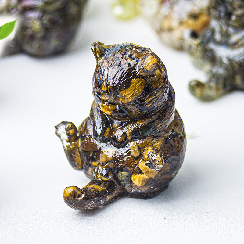 Olivenorma Crystal Epoxy Cat In Heat Gemstone Decoration - image 2