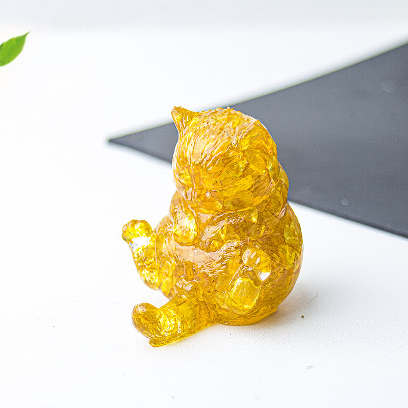 Olivenorma Crystal Epoxy Cat In Heat Gemstone Decoration - Citrine - image 14