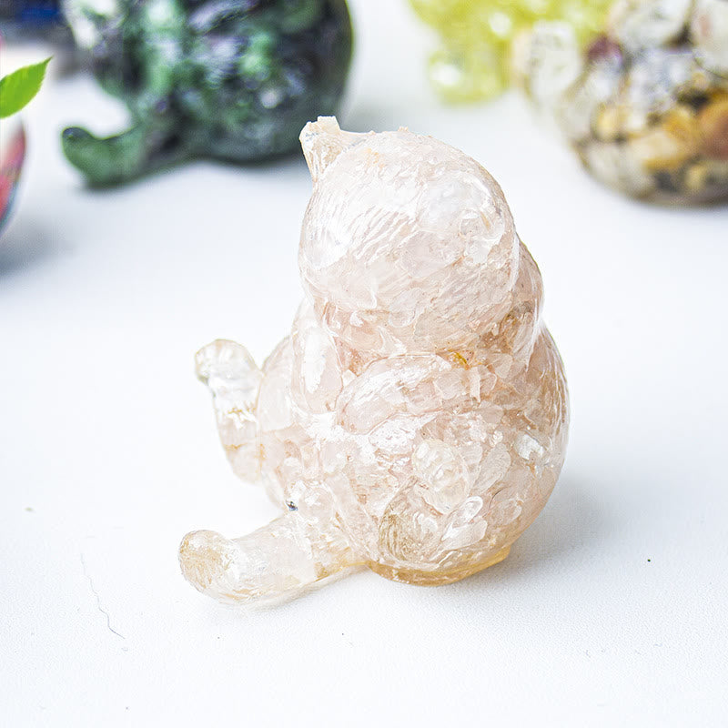 Olivenorma Crystal Epoxy Cat In Heat Gemstone Decoration - Rose Quartz - image 46