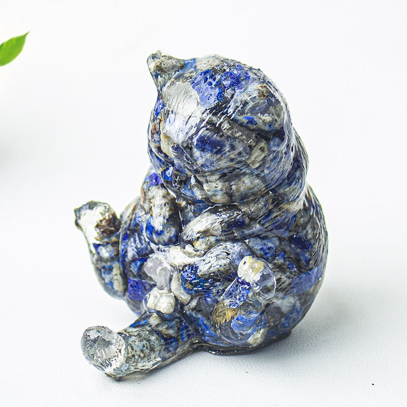 Olivenorma Crystal Epoxy Cat In Heat Gemstone Decoration - Lapis Lazuli - image 26
