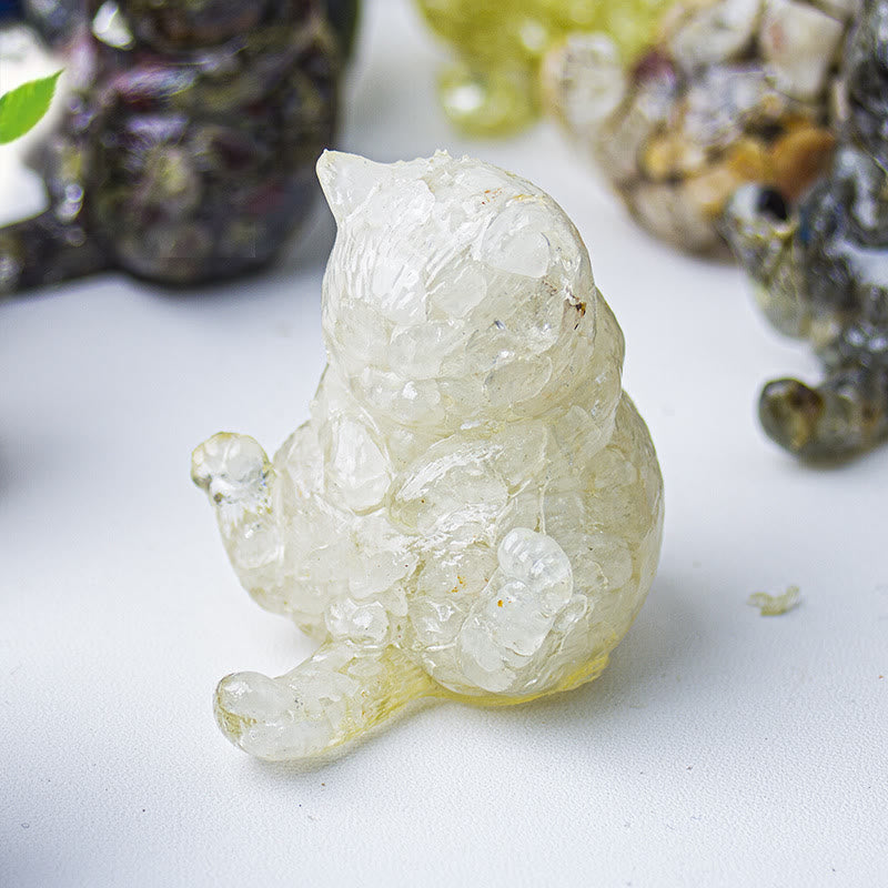 Olivenorma Crystal Epoxy Cat In Heat Gemstone Decoration - Clear Crystal - image 16
