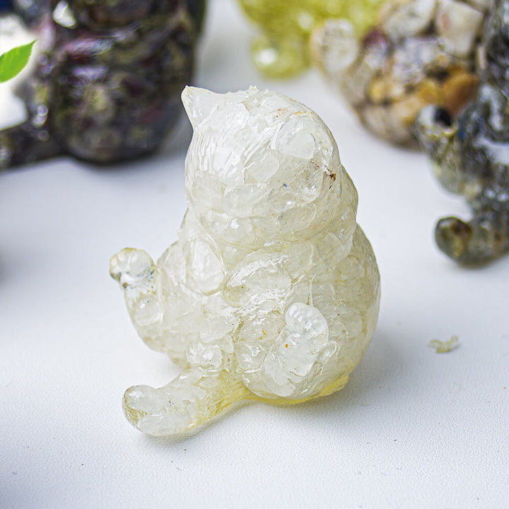 Olivenorma Crystal Epoxy Cat In Heat Gemstone Decoration - Clear Crystal - image 16