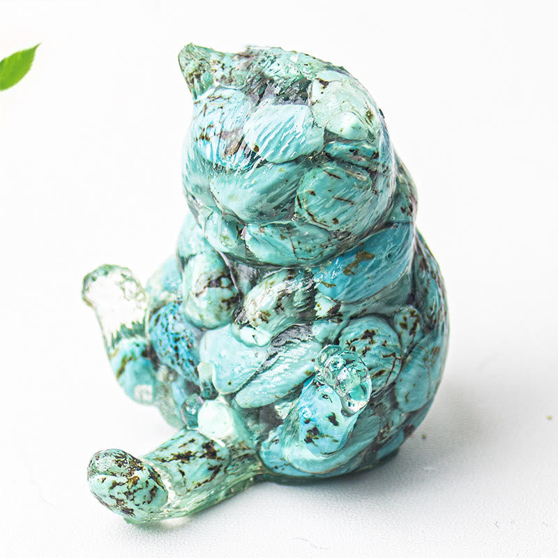 Olivenorma Crystal Epoxy Cat In Heat Gemstone Decoration - Turquoise - image 54