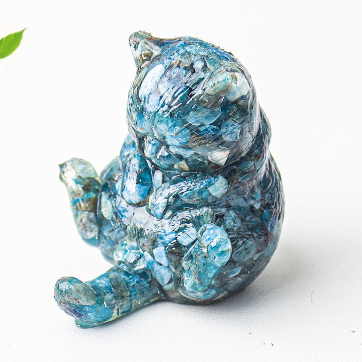 Olivenorma Crystal Epoxy Cat In Heat Gemstone Decoration - Blue Apatite - image 8