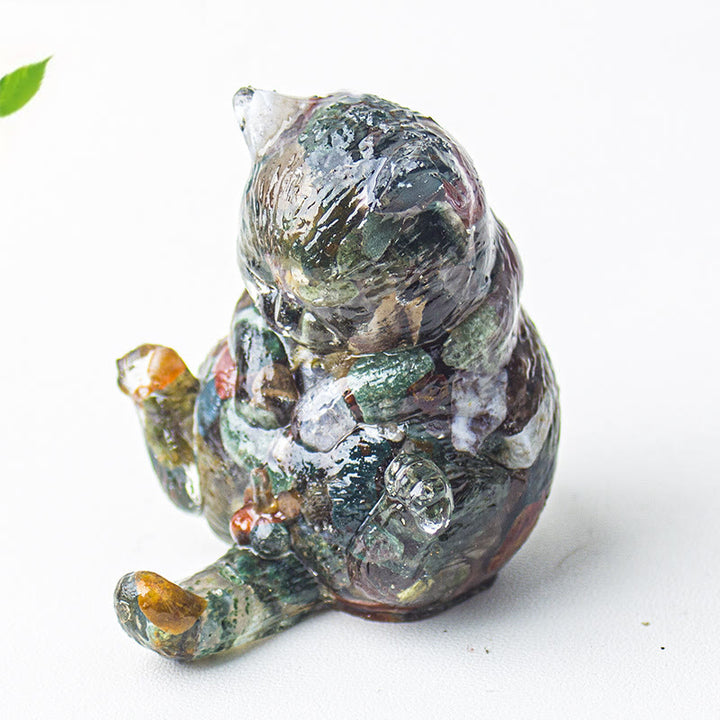 Olivenorma Crystal Epoxy Cat In Heat Gemstone Decoration - Ocean Jasper - image 60