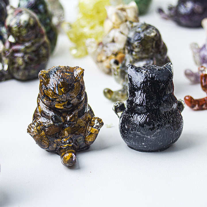 Olivenorma Crystal Epoxy Cat In Heat Gemstone Decoration - image 1