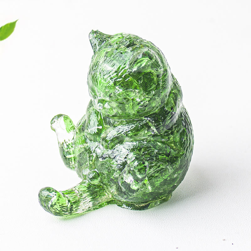 Olivenorma Crystal Epoxy Cat In Heat Gemstone Decoration - Green Glass - image 61