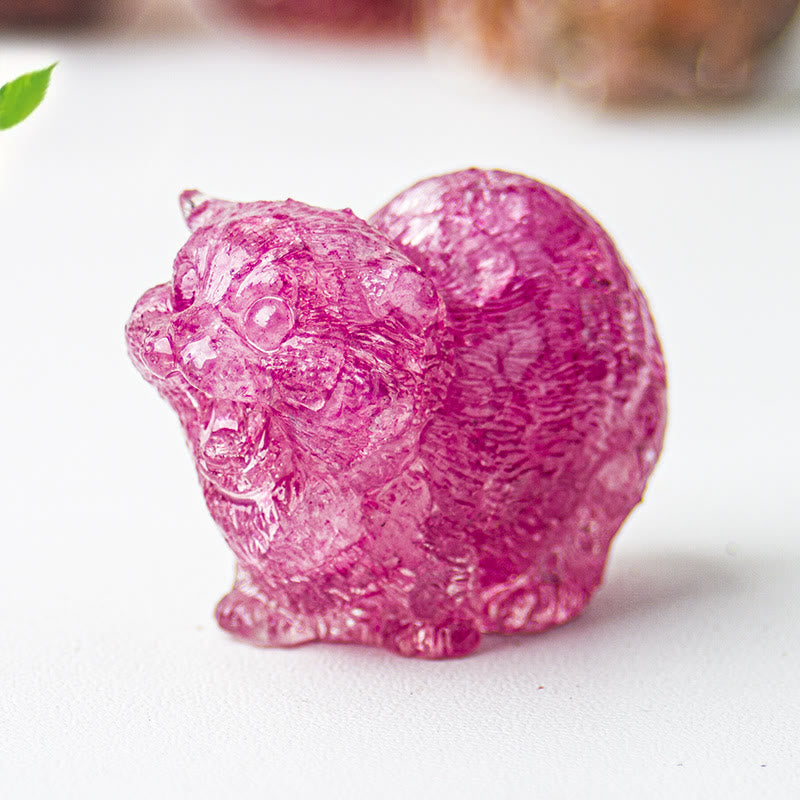 Olivenorma Crystal Epoxy Fighting Cats Gemstone Decoration - Pink Crystal - image 25