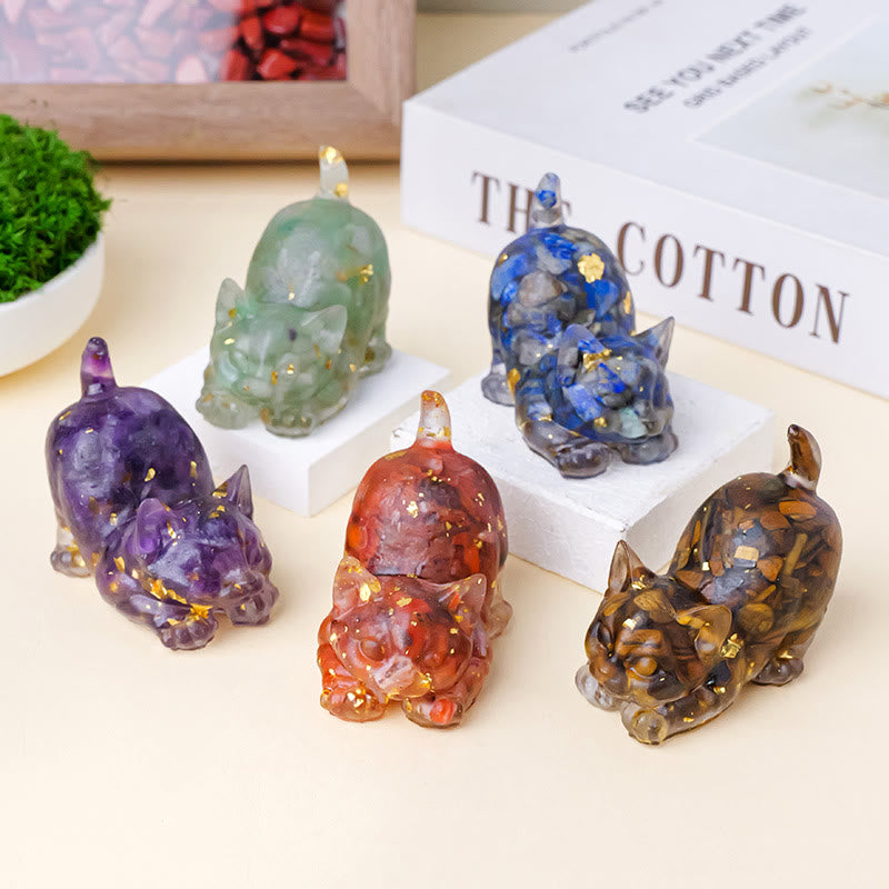 Olivenorma Crystal Epoxy Cute Kitten Gemstone Decoration - image 1