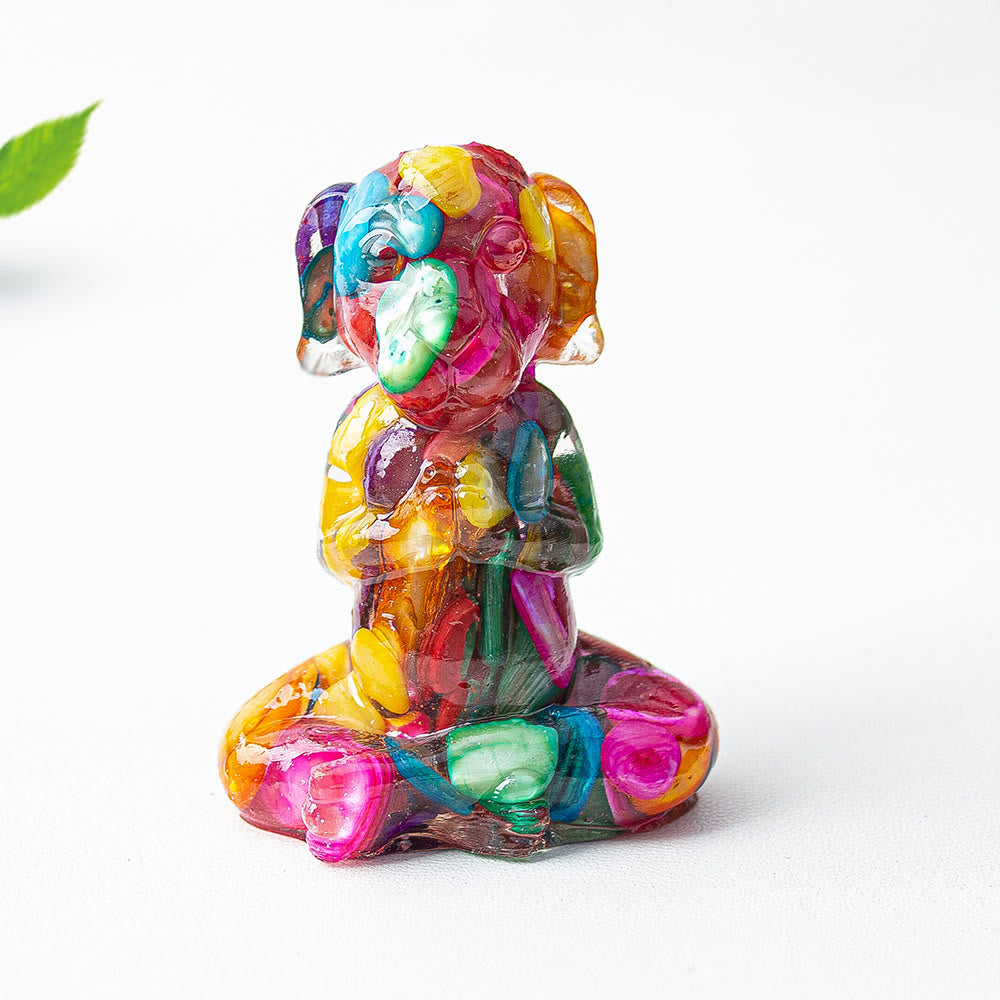 Olivenorma Crystal Epoxy Zen Meditation Dog Gemstone Decoration - Colored Shells - image 48