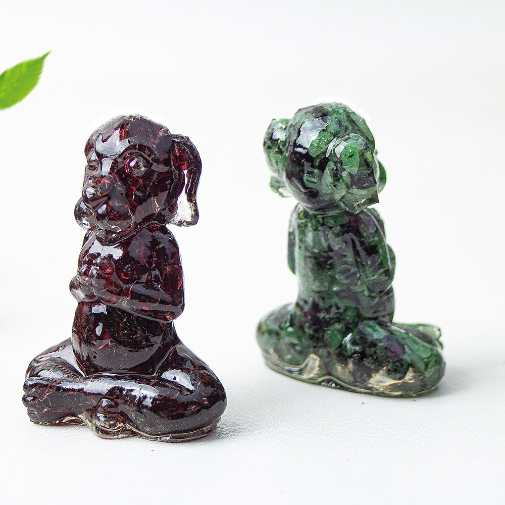 Olivenorma Crystal Epoxy Zen Meditation Dog Gemstone Decoration - image 50