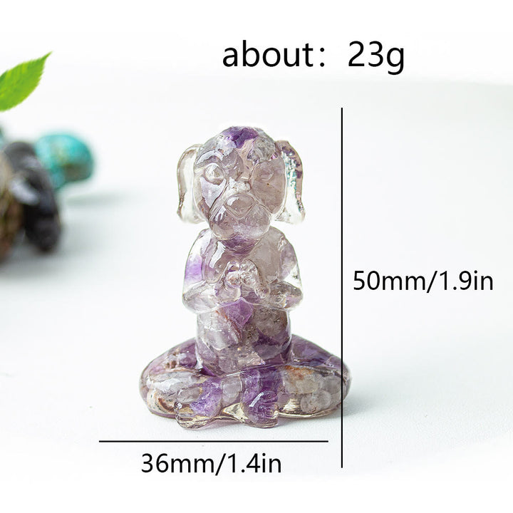 Olivenorma Crystal Epoxy Zen Meditation Dog Gemstone Decoration - image 49