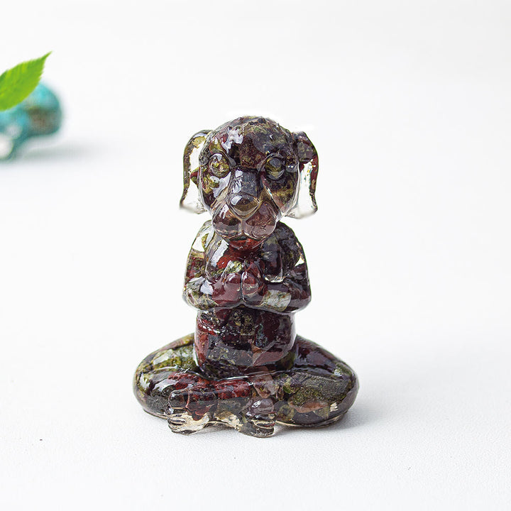 Olivenorma Crystal Epoxy Zen Meditation Dog Gemstone Decoration - Dragon Blood Stone - image 14