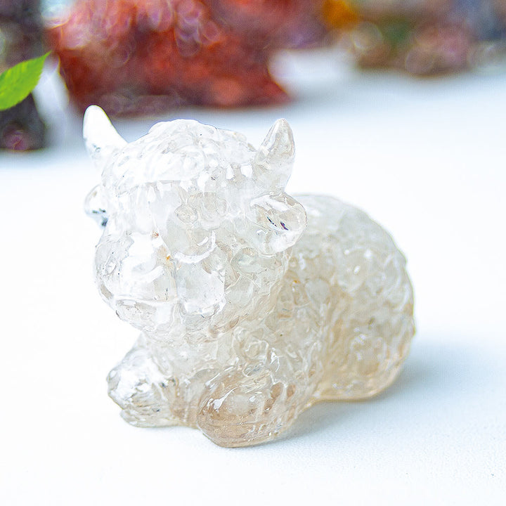 Olivenorma Crystal Epoxy Highland Cattle Gemstone Decoration - Clear Crystal - image 13