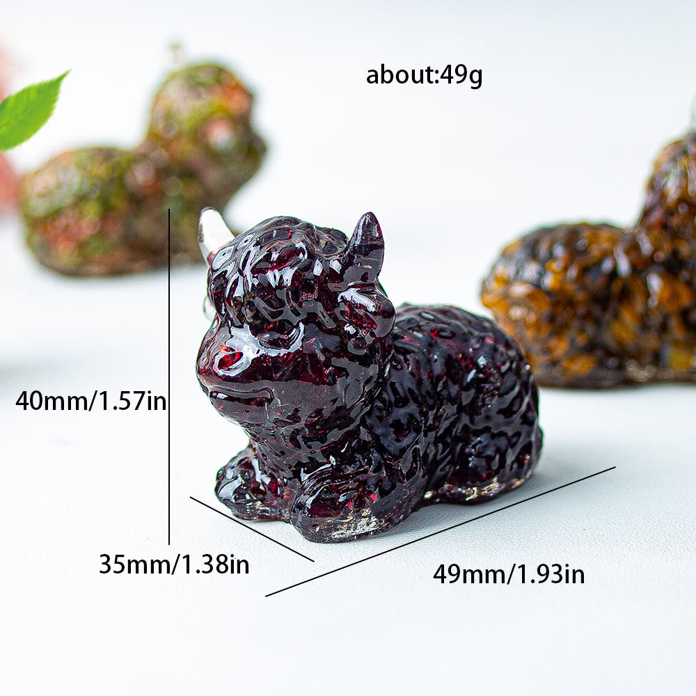 Olivenorma Crystal Epoxy Highland Cattle Gemstone Decoration - image 48