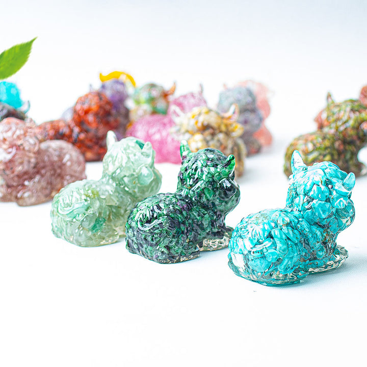 Olivenorma Crystal Epoxy Highland Cattle Gemstone Decoration - image 51