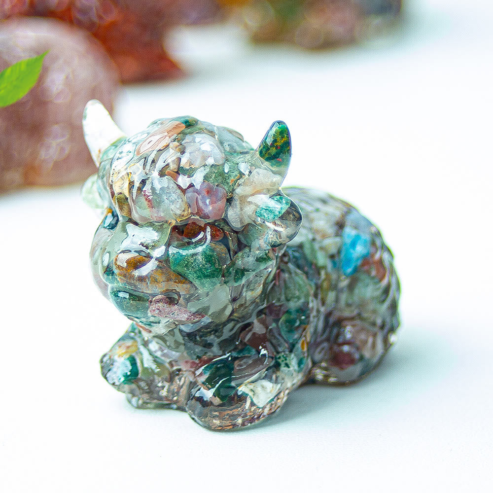 Olivenorma Crystal Epoxy Highland Cattle Gemstone Decoration - Ocean Jaspe - image 47