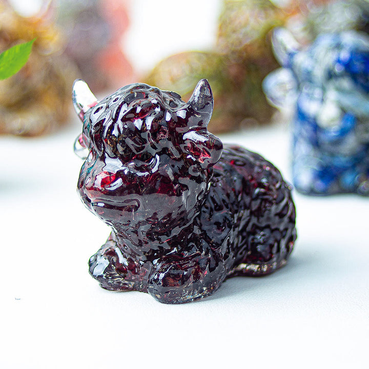 Olivenorma Crystal Epoxy Highland Cattle Gemstone Decoration - Garnet - image 19