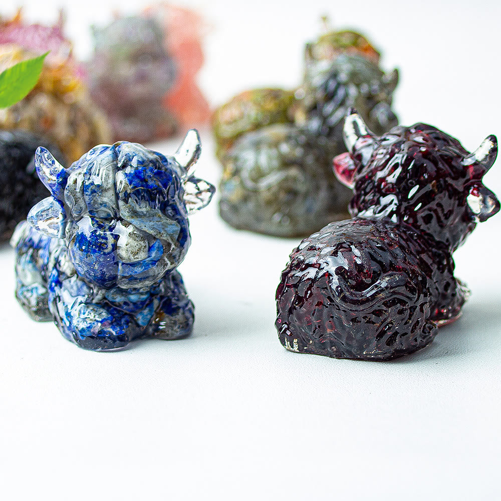 Olivenorma Crystal Epoxy Highland Cattle Gemstone Decoration - image 52