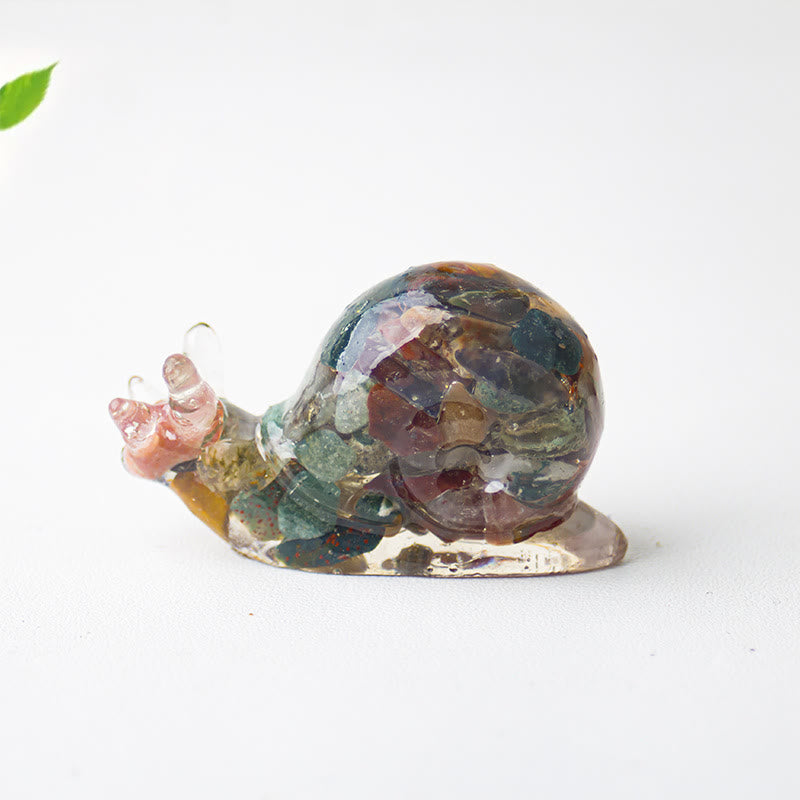 Olivenorma Crystal Epoxy Snail Gemstone Decoration - Ocean Jasper - image 47