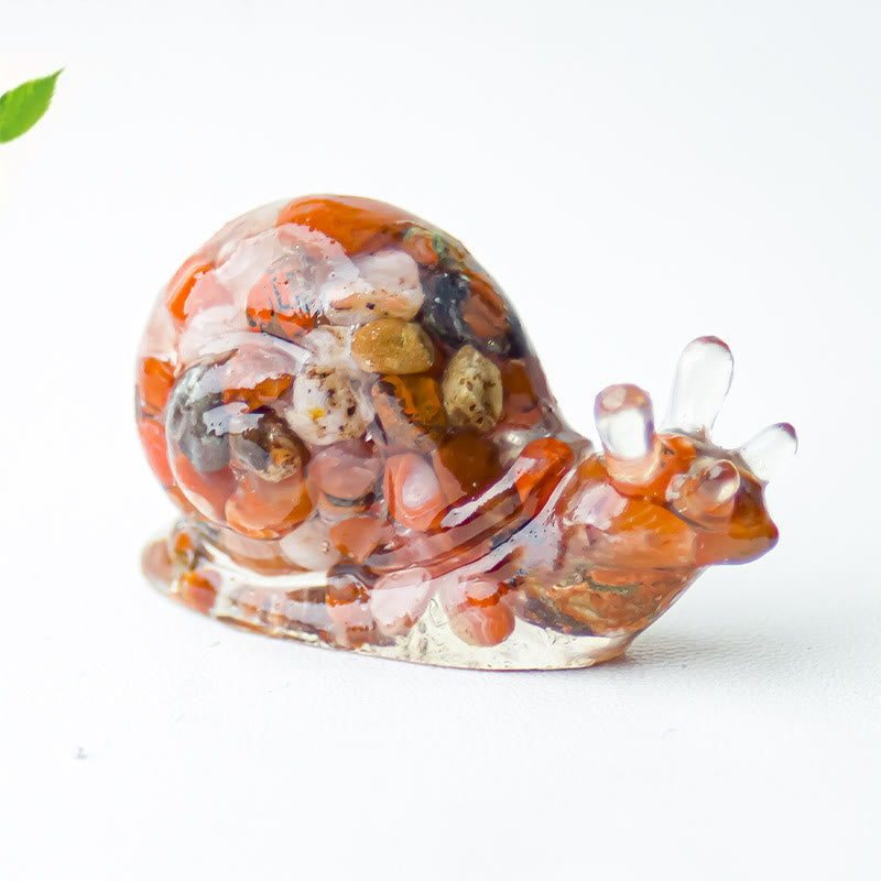 Olivenorma Crystal Epoxy Snail Gemstone Decoration - Red Agate - image 29