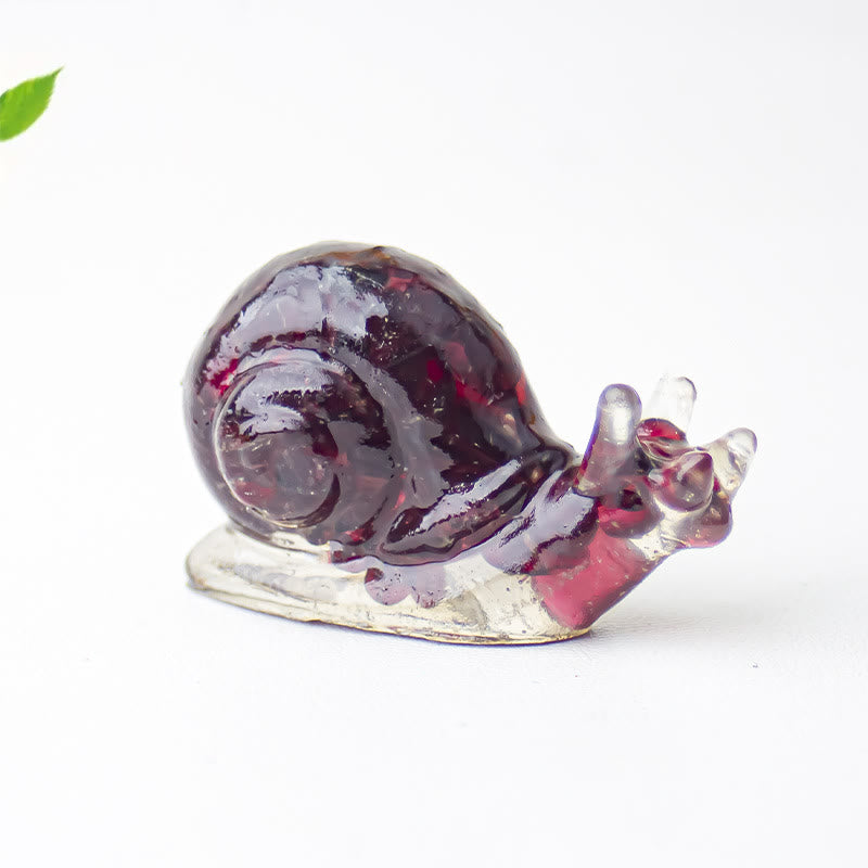 Olivenorma Crystal Epoxy Snail Gemstone Decoration - Garnet - image 17