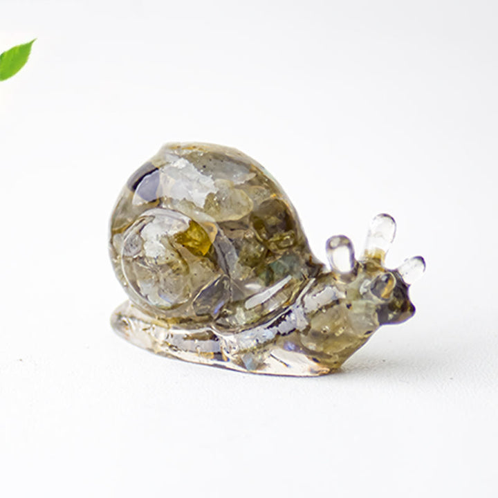 Olivenorma Crystal Epoxy Snail Gemstone Decoration - Labradorite - image 21