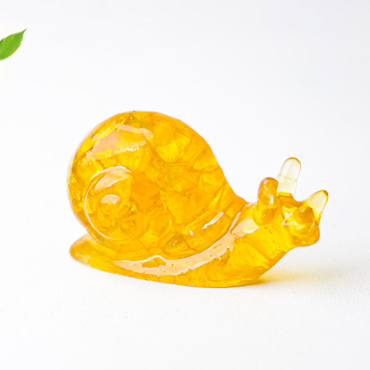 Olivenorma Crystal Epoxy Snail Gemstone Decoration - Citrine - image 11