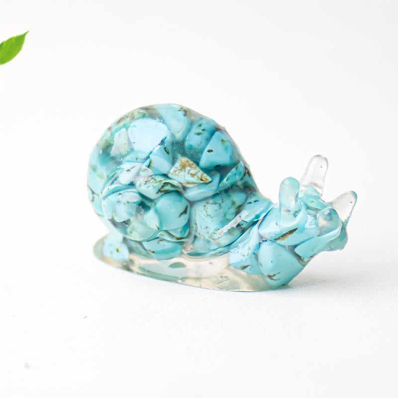 Olivenorma Crystal Epoxy Snail Gemstone Decoration - Turquoise - image 39
