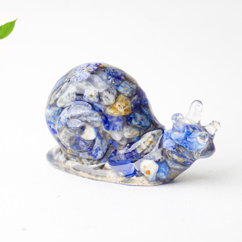 Olivenorma Crystal Epoxy Snail Gemstone Decoration - Lapis Lazuli - image 23