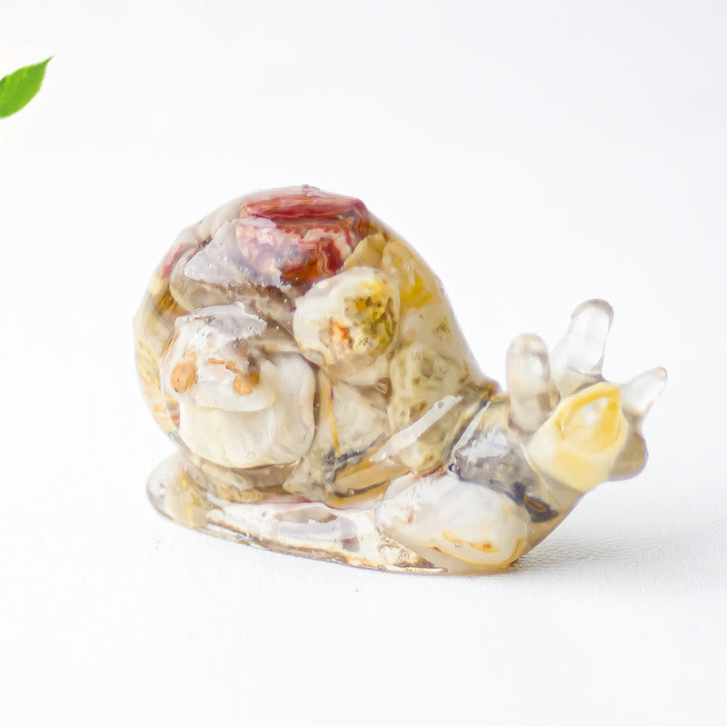 Olivenorma Crystal Epoxy Snail Gemstone Decoration - Crazy Agate - image 46