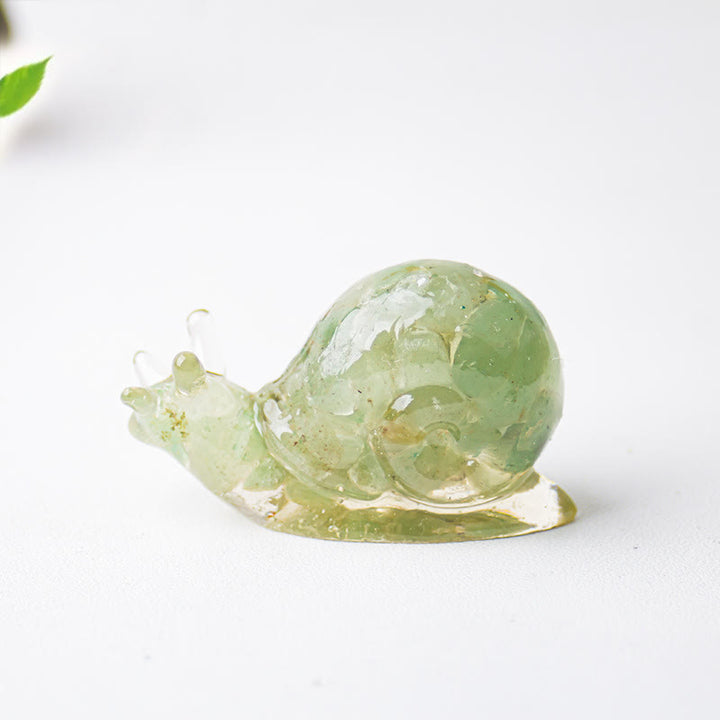 Olivenorma Crystal Epoxy Snail Gemstone Decoration - Green Aventurine - image 19