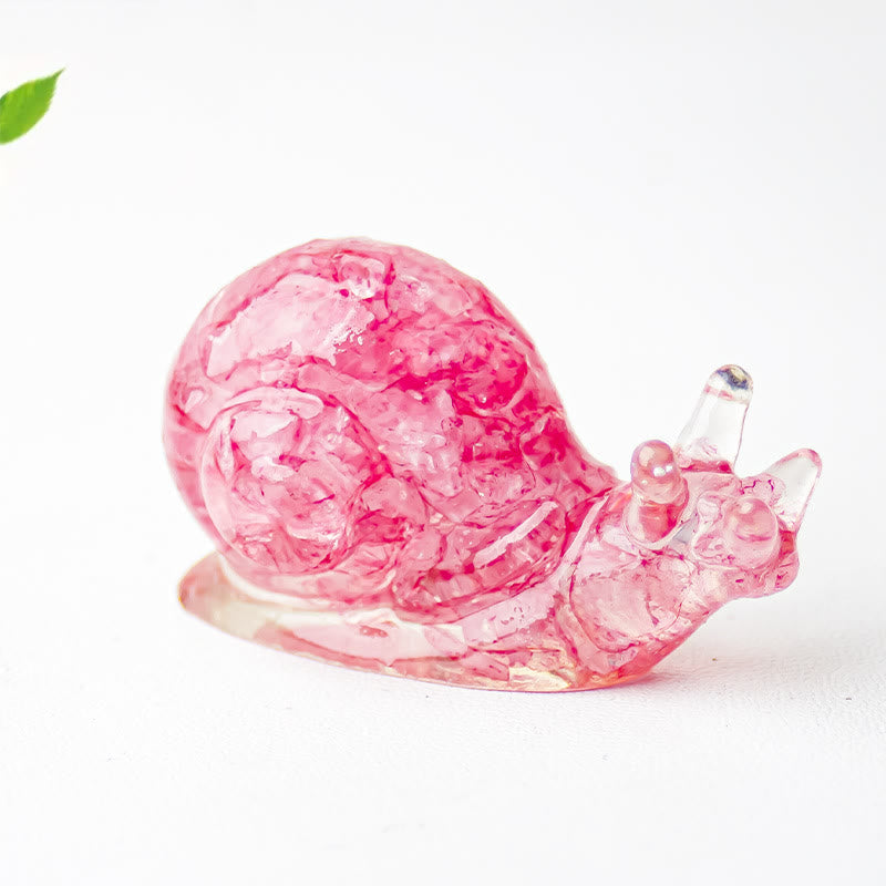 Olivenorma Crystal Epoxy Snail Gemstone Decoration - Pink Crystal - image 27