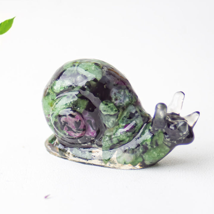 Olivenorma Crystal Epoxy Snail Gemstone Decoration - Ruby Zoisite - image 35