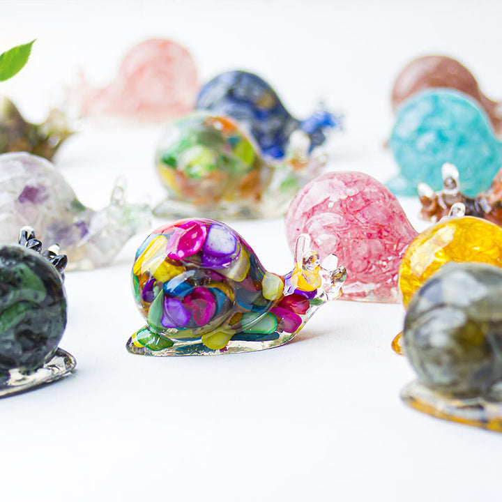 Olivenorma Crystal Epoxy Snail Gemstone Decoration - image 0