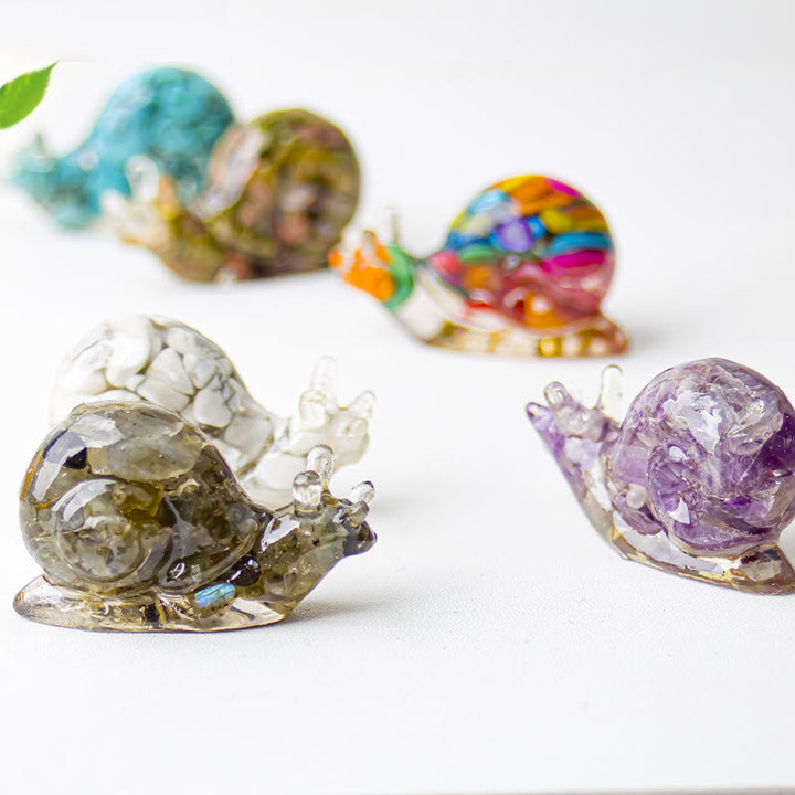 Olivenorma Crystal Epoxy Snail Gemstone Decoration - image 1
